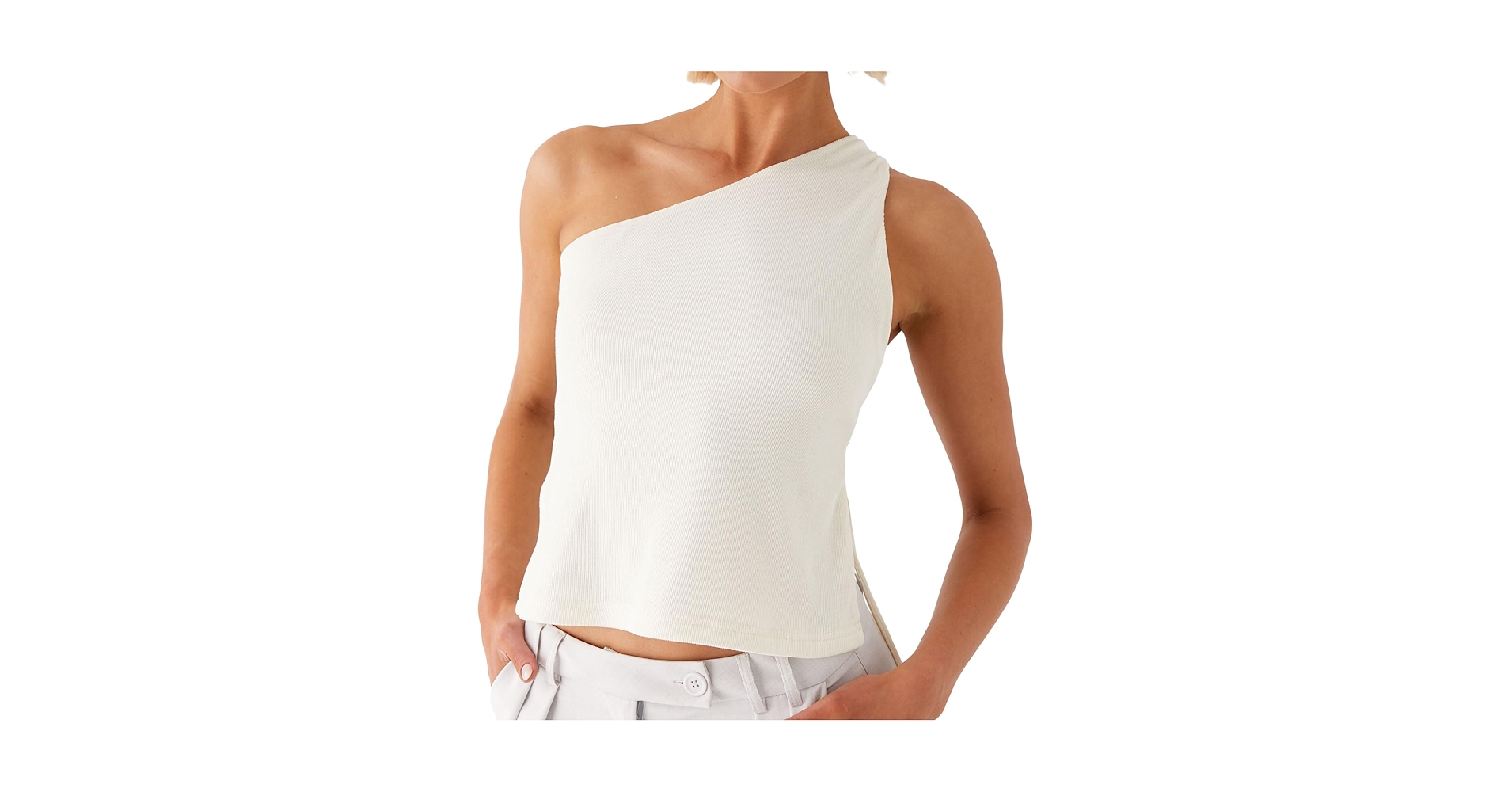 Amazon.com: Womens Off One Shoulder Tank Tops Solid Stylish